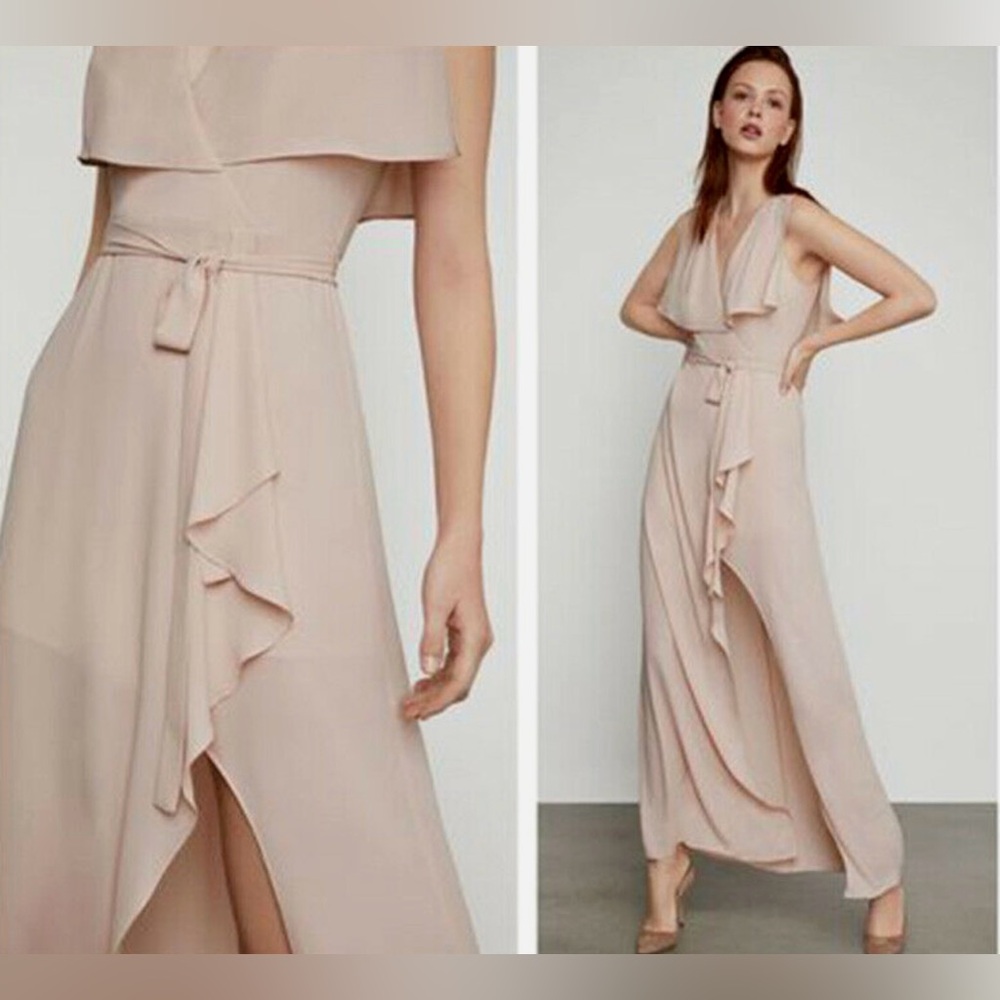 BCBG Max Azria slit-sleeve overlay dress